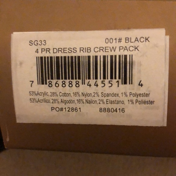 Goldtoe dress rib crew socks,black. Fits shoe size 6-12 1/2. Only 3 pair in pkg! - Picture 4 of 4
